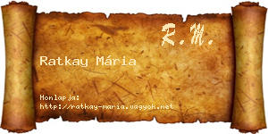 Ratkay Mária névjegykártya
