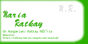 maria ratkay business card